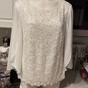 B womens connected dressy lined plus size party blouse 16